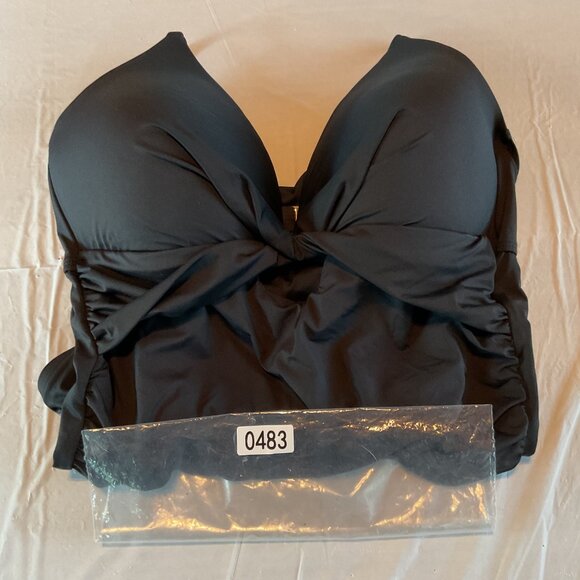 NWT La Blanca Black Push-Up One Piece Swimsuit Cutout & Adjustable Straps Sz 12 - Picture 11 of 12